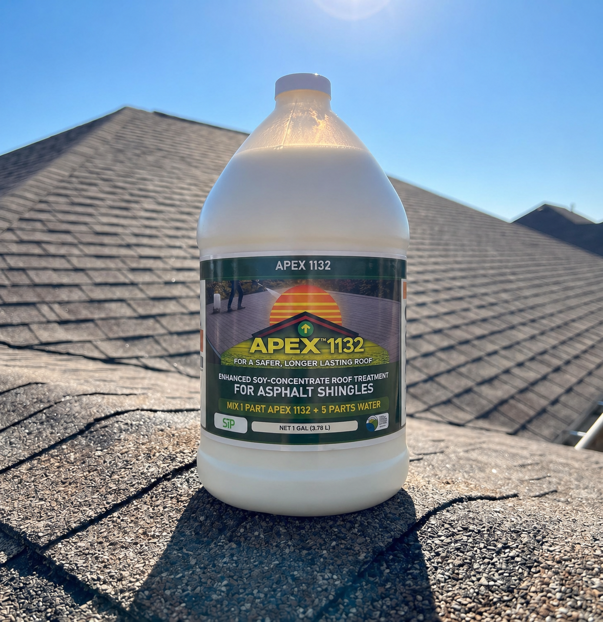 APEX-1132™ Gallon Product Image on Asphalt Roof