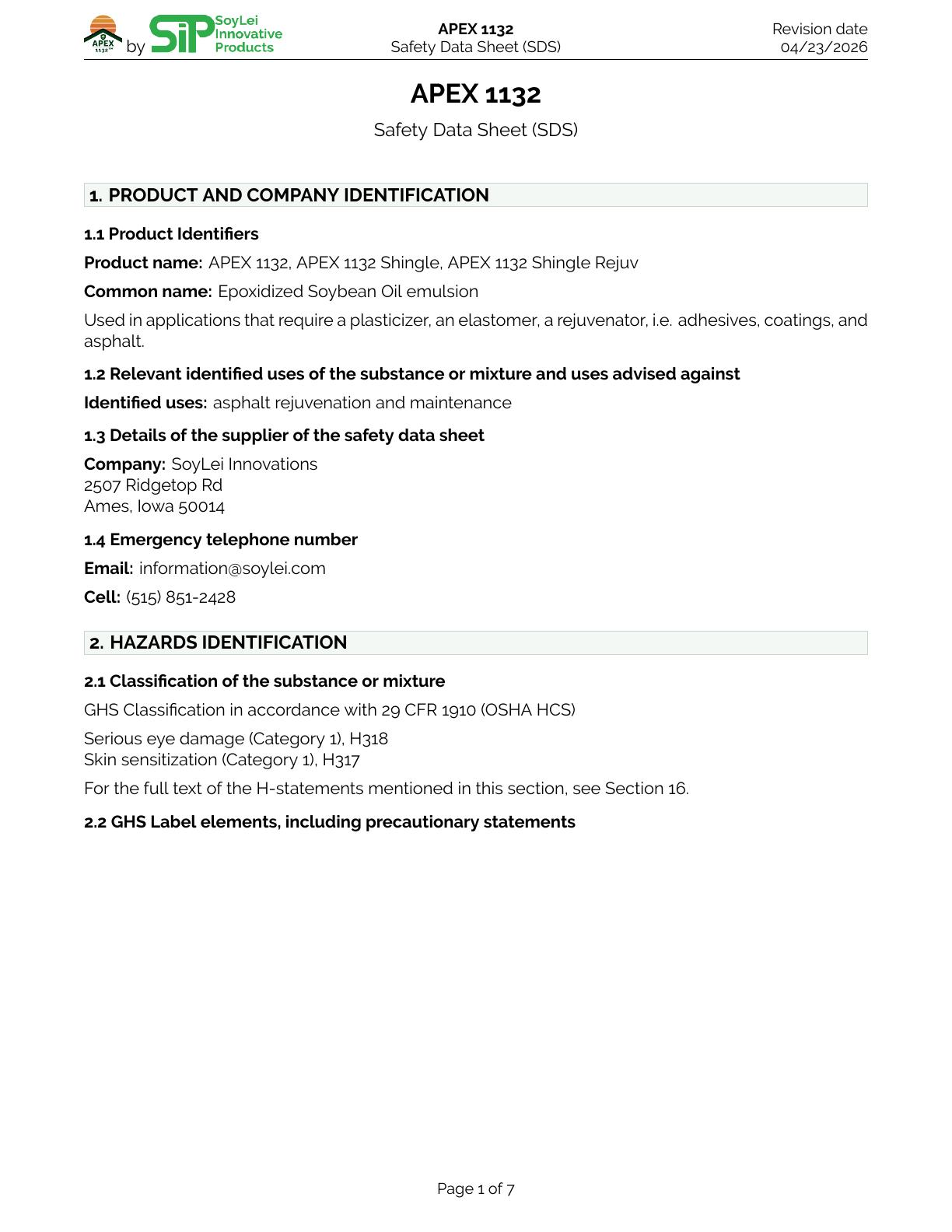 Safety data sheet
