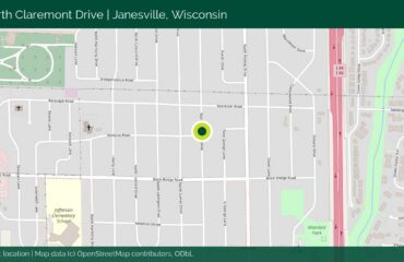 Street map of Janesville centered on the SIP-1111 project location on North Claremont Drive.